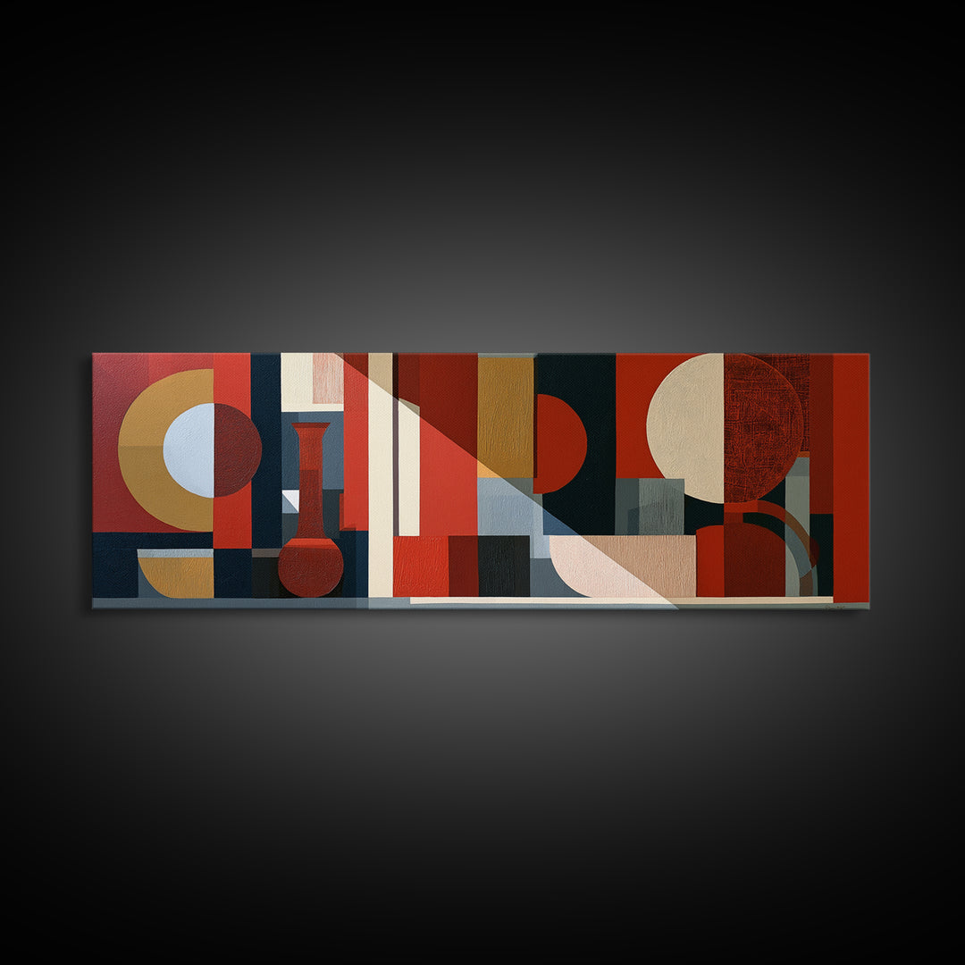 Red Room Interior Abstraction Canvas Print, Expressionist Art, Minimalist Decor, Living Room Decor, Expression, Fine Art Print, EXP-3x1-35