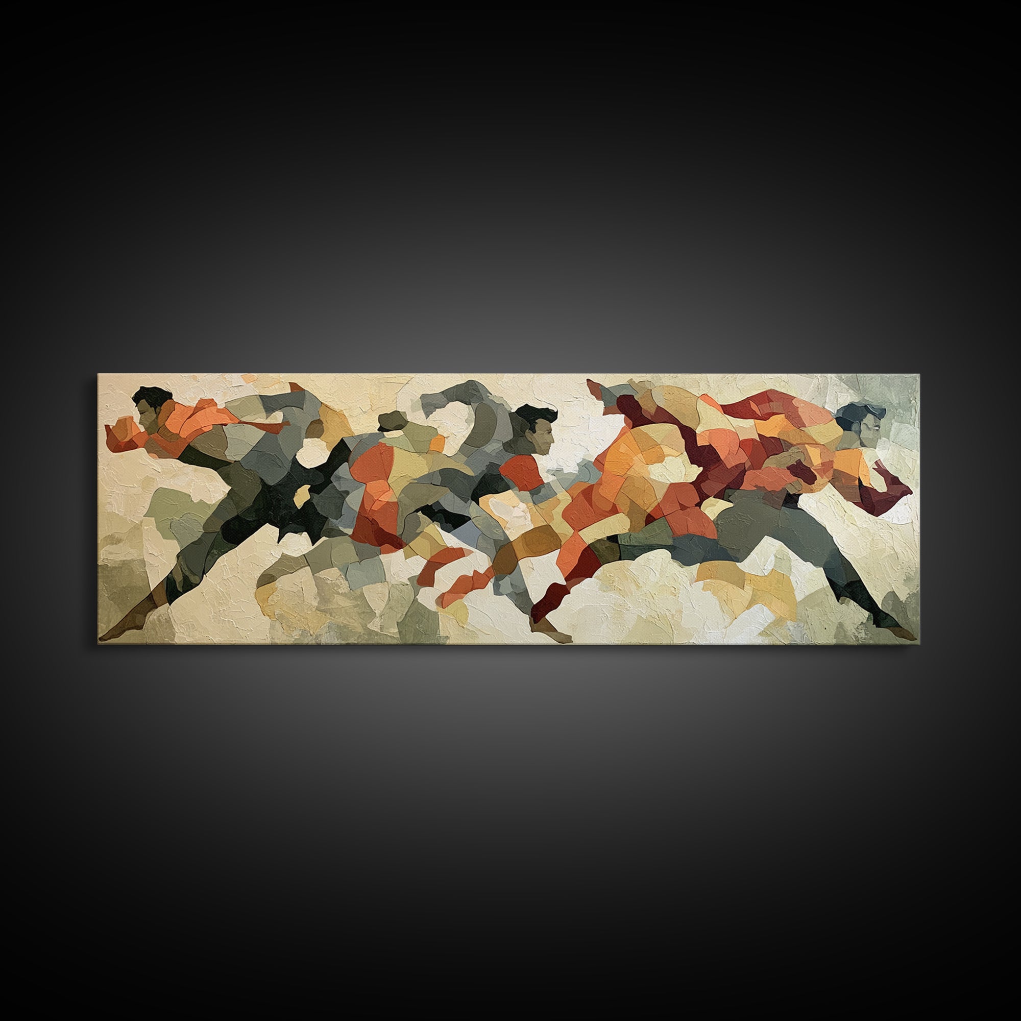 Dancer Figure Fractured into Vibrant Movement Canvas Print, Expressionist Art, Modern Decor, Living Room Decor, Expression, EXP-3x1-44