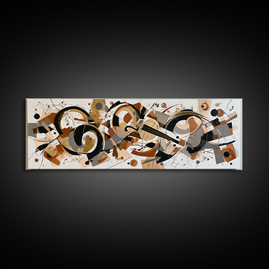 Violinist Painted in Electric Brush Marks Canvas Print, Expressionist Art, Minimalist Wall Art, Living Room Decor, Expression, EXP-3x1-53