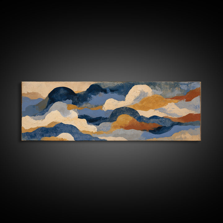 Stormy Landscape Painted Framed Canvas Print, Expressionist Art, Original Art, Living Room Decor, Fine Art, Expression, EXP-3x1-67