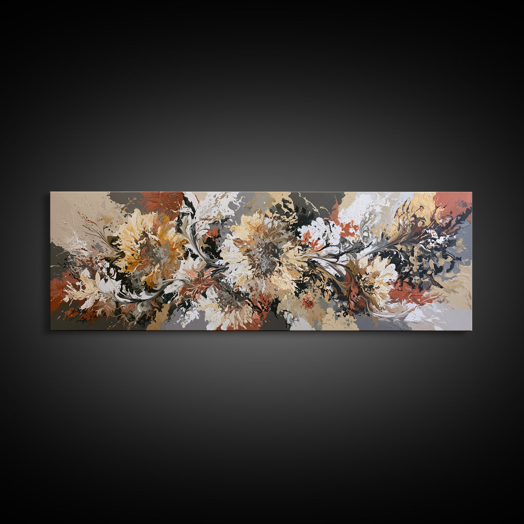Sunflowers Twisting in Intense Painted Energy Framed Canvas Print, Expressionist Art, Art, Living Room Decor, Expression, EXP-3x1-72