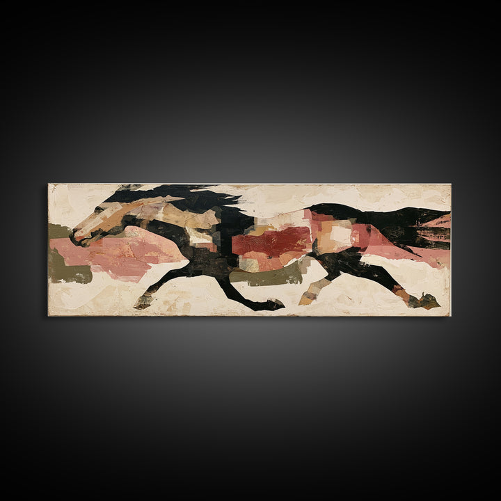 Expressionist Horse in Motion with Wild Mane Canvas Print, Expressionist Art, Modern Wall Art, Living Room Decor, Expression, EXP-3x1-74