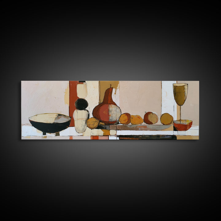 Bold Still Life of Fruit Framed Canvas Print, Expressionist Art, Downloadable Prints, Living Room Decor, Abstract Art, EXP-3x1-81