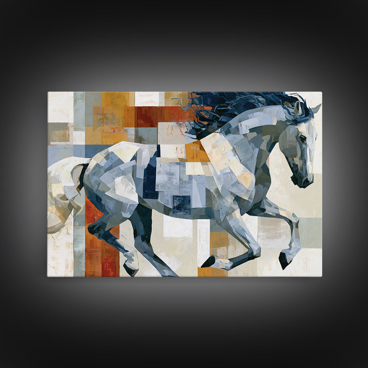Expressionist Horse in Motion with Wild Mane Canvas Print, Expressionist Art, Abstract Art, Living Room Decor, Expression, EXP-3x2-14