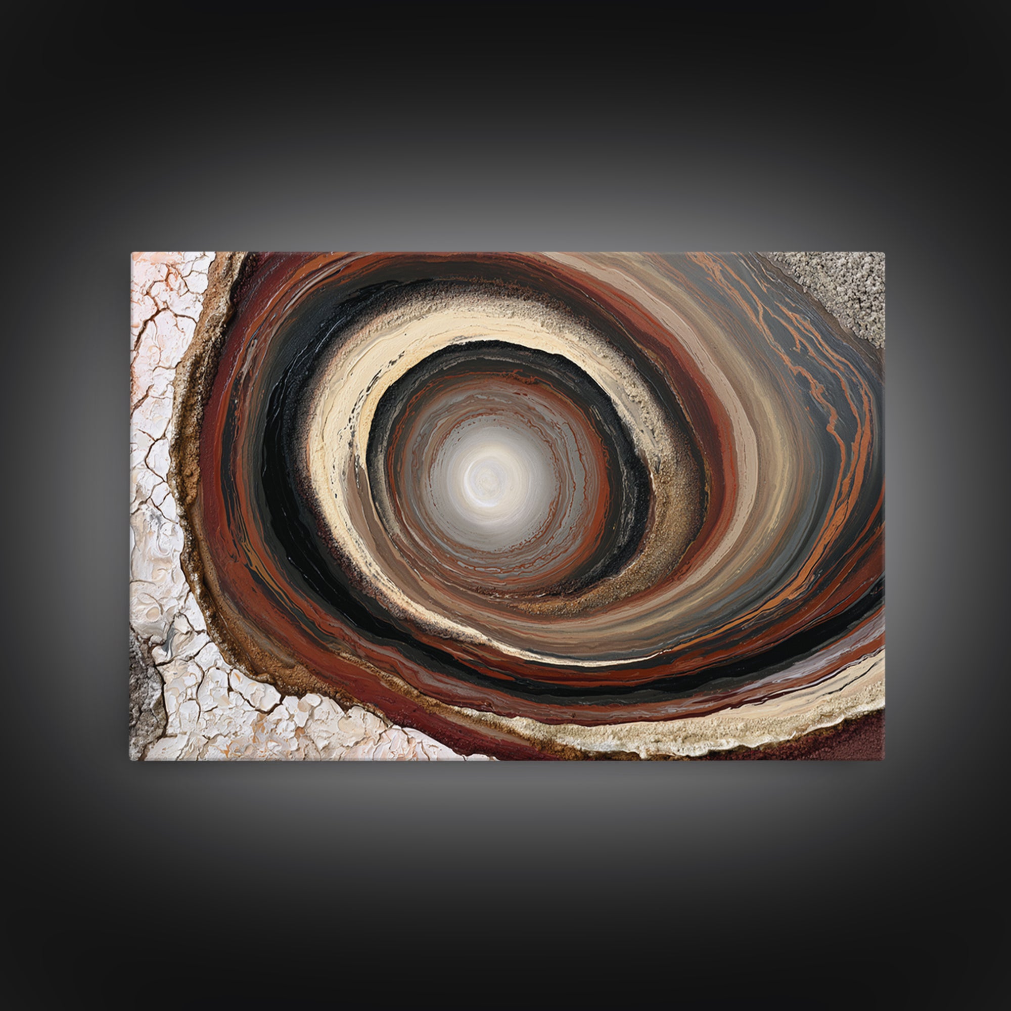 Moonlit Village with Swirling Unnatural Color Canvas Print, Expressionist Art, Abstract Painting, Living Room Decor, Expression, EXP-3x2-16