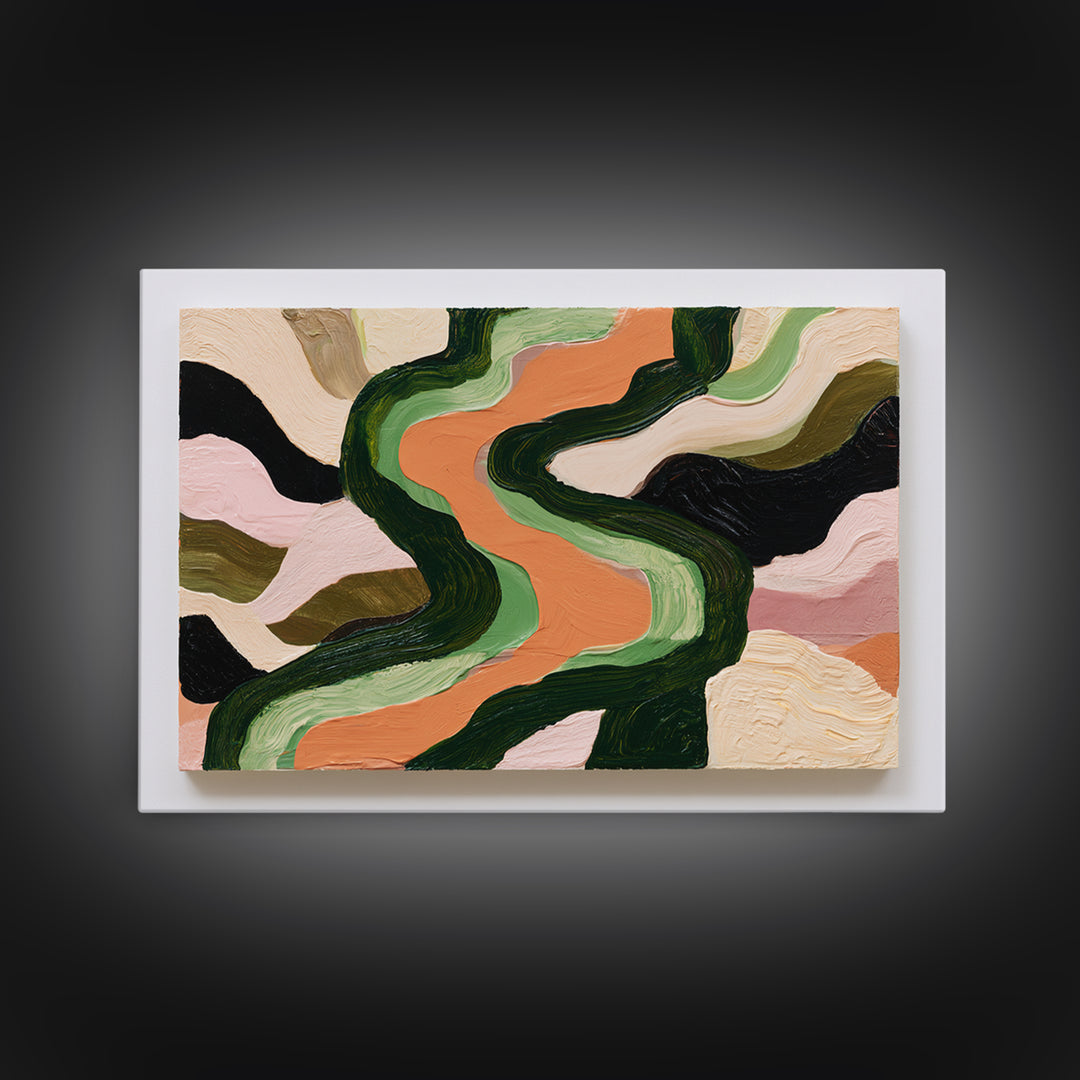 Garden Path with Thick Green and Orange Canvas Print, Expressionist Art, Canvas Art, Living Room Decor, Expression, EXP-3x2-18