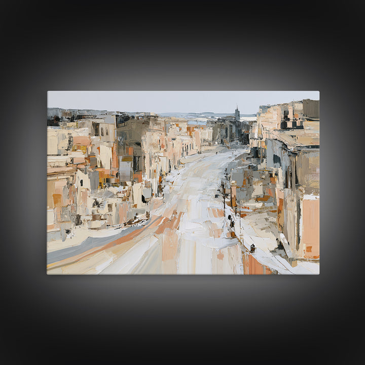 Distorted City Street Canvas Print, Expressionist Art, Modern Decor, Living Room Decor, Fine Art, Expression, Wall Decor, EXP-3x2-29