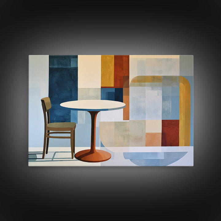 Lonely Caf Table Canvas Print, Expressionist Art, Downloadable Prints, Living Room Decor, Fine Art, Expression, EXP-3x2-33