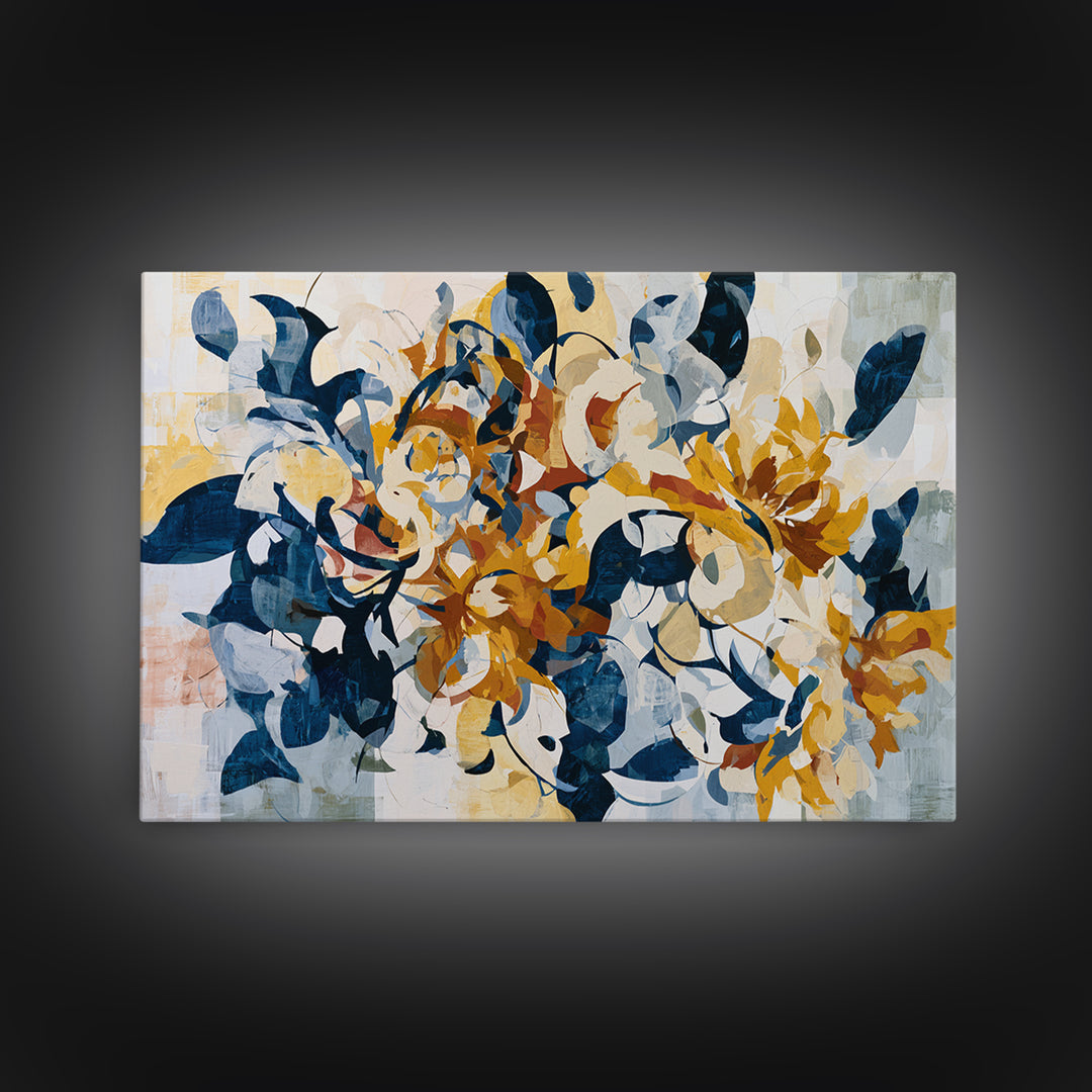 Sunflowers Twisting in Intense Painted Energy Canvas Print, Expressionist Art, Downloadable Prints, Living Room Decor, EXP-3x2-36