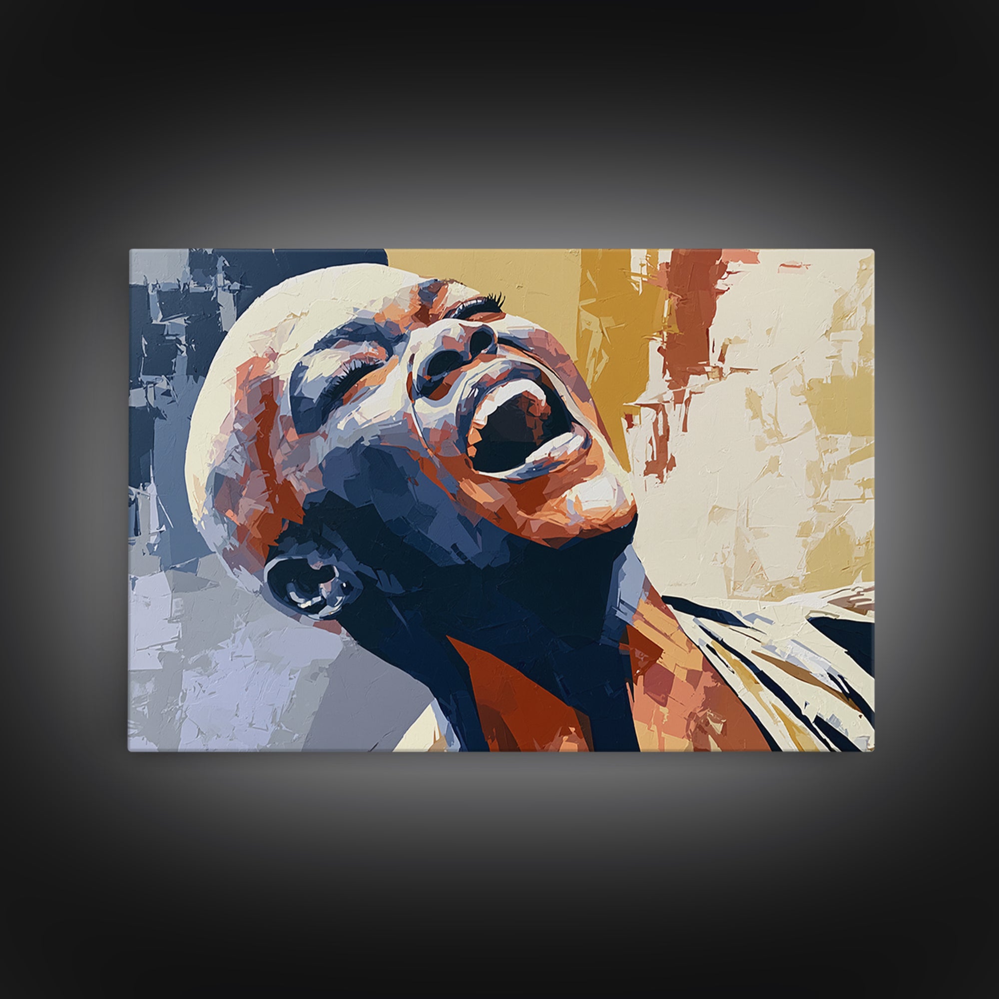 Portrait of a Singer Canvas Print, Expressionist Art, Gallery Decor, Living Room Decor, Fine Art, Expression, Wall Art, EXP-3x2-48