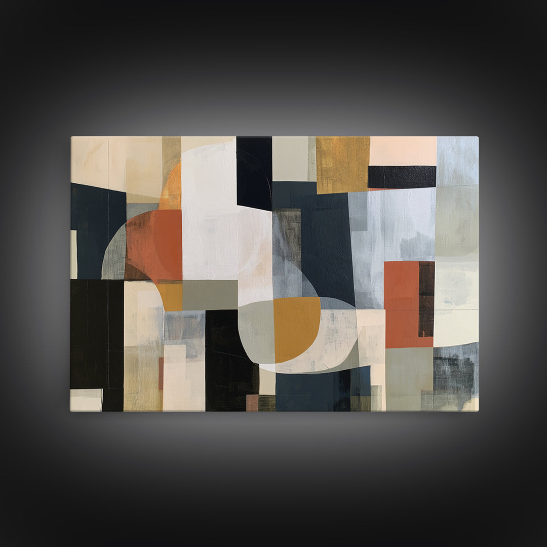 Storm Clouds Above Sharp Black Rooftops Canvas Print, Expressionist Art, Original Painting, Living Room Decor, Expression, EXP-3x2-67