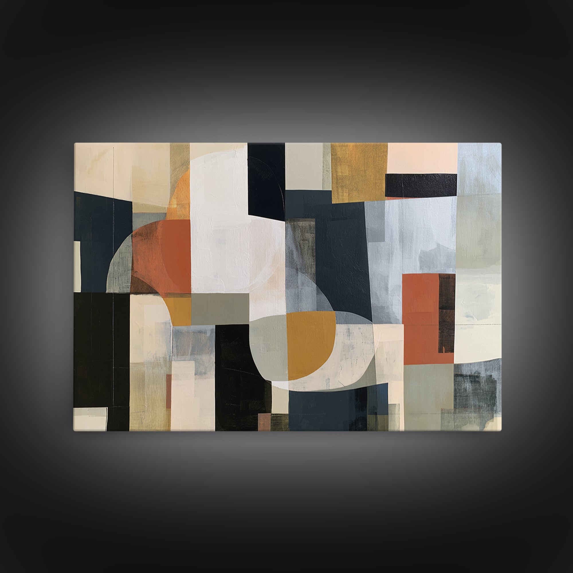 Storm Clouds Above Sharp Black Rooftops Canvas Print, Expressionist Art, Original Painting, Living Room Decor, Expression, EXP-3x2-67