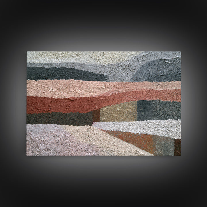 Stormy Landscape Painted Framed Canvas Print, Expressionist Art, Original Art, Living Room Decor, Fine Art, Expression, EXP-3x2-7