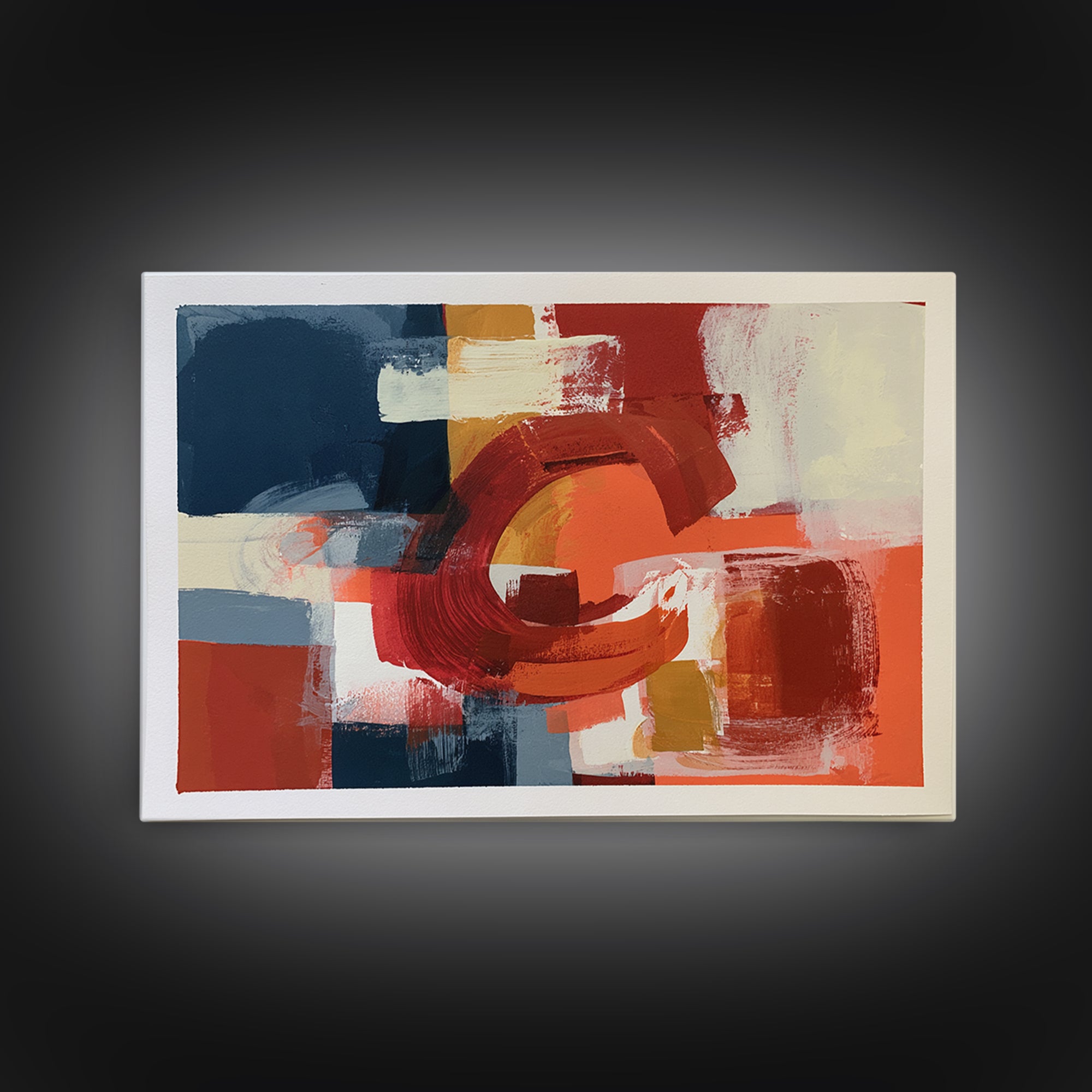 Red Room Interior Abstraction Canvas Print, Expressionist Art, Digital Wall Art, Living Room Decor, Expression, Fine Art Print, EXP-3x2-95