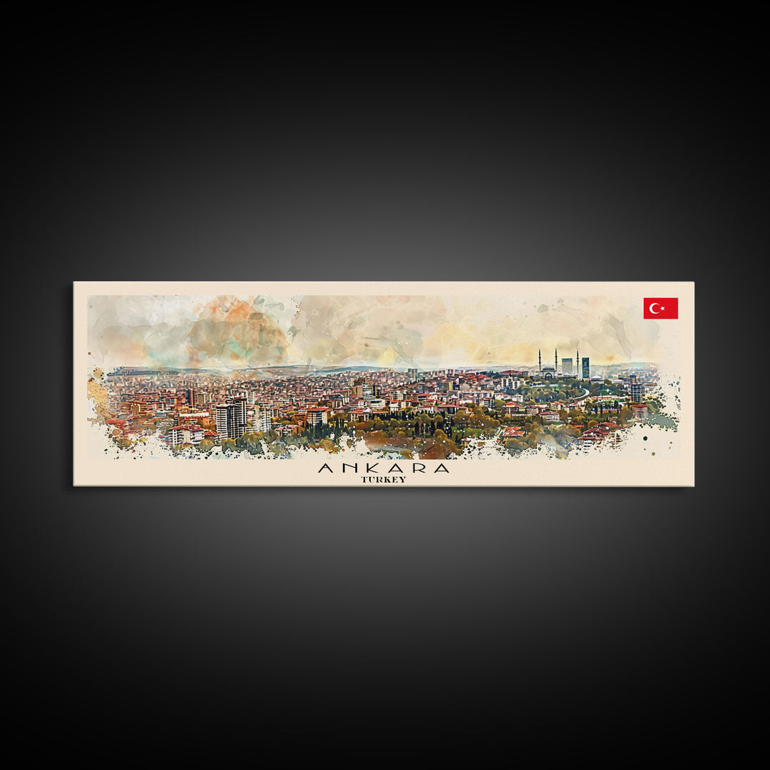 Ankara Turkey Travel Print Wall Art, Panoramic City Art, Travel Art, Wall Decor, Vacation Gift, Framed Canvas Print Or Metal Art