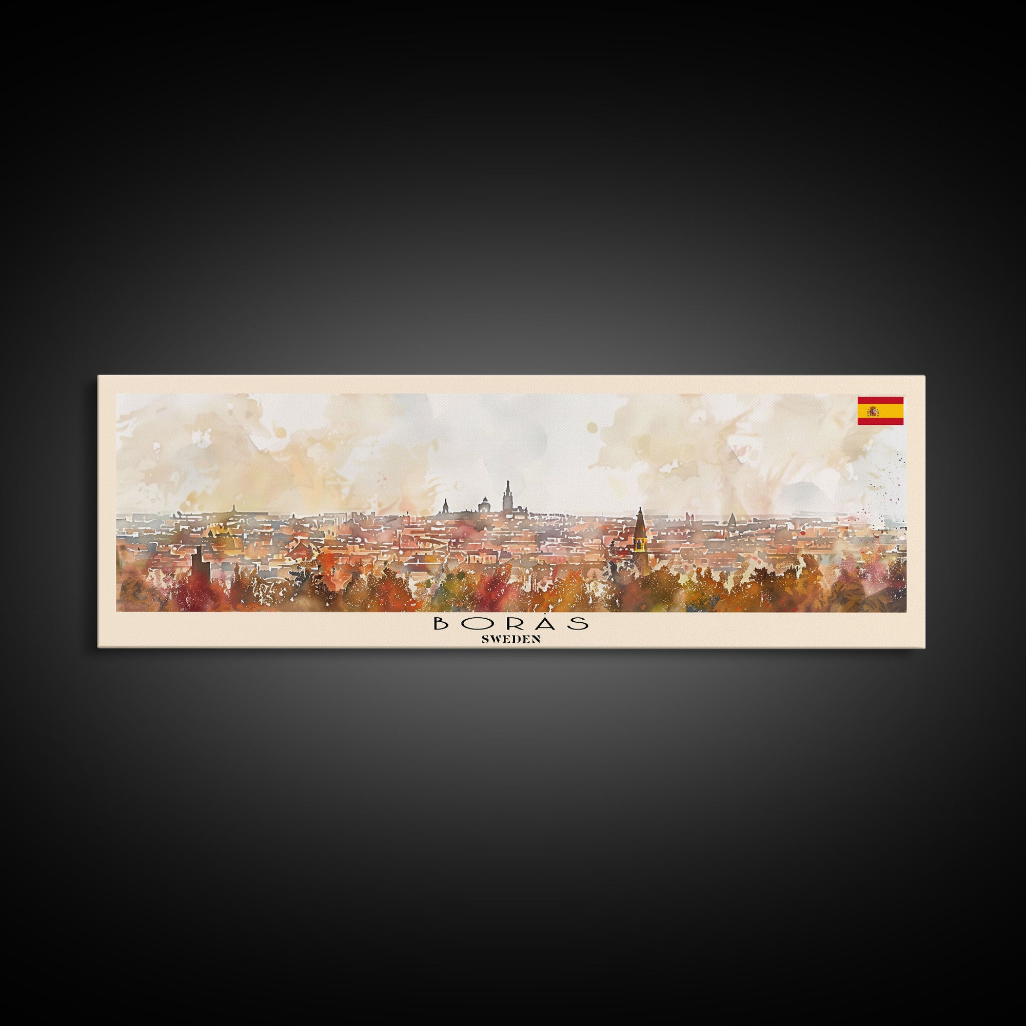 Bordeaux France Panoramic Travel Poster, Framed Canvas Print or Metal Wall Art, Travel Art, Home Decor, Panoramic Painting, Midcentury Art