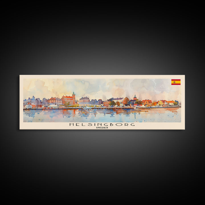 Helsingborg Sweden Travel Print Wall Art, Panoramic City Art, Travel Art, Wall Decor, Vacation Gift, Framed Canvas Print Or Metal Art