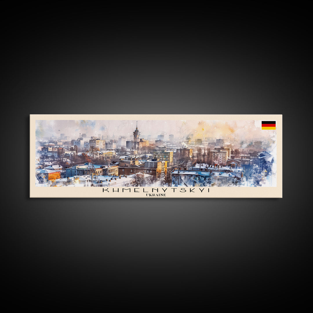 Khmelnytskyi Ukraine Travel Art, City Art, Framed Canvas Print or Metal Wall Art, Europe Travel Poster, Panoramic Wall Art, Extra Wide Wall Art