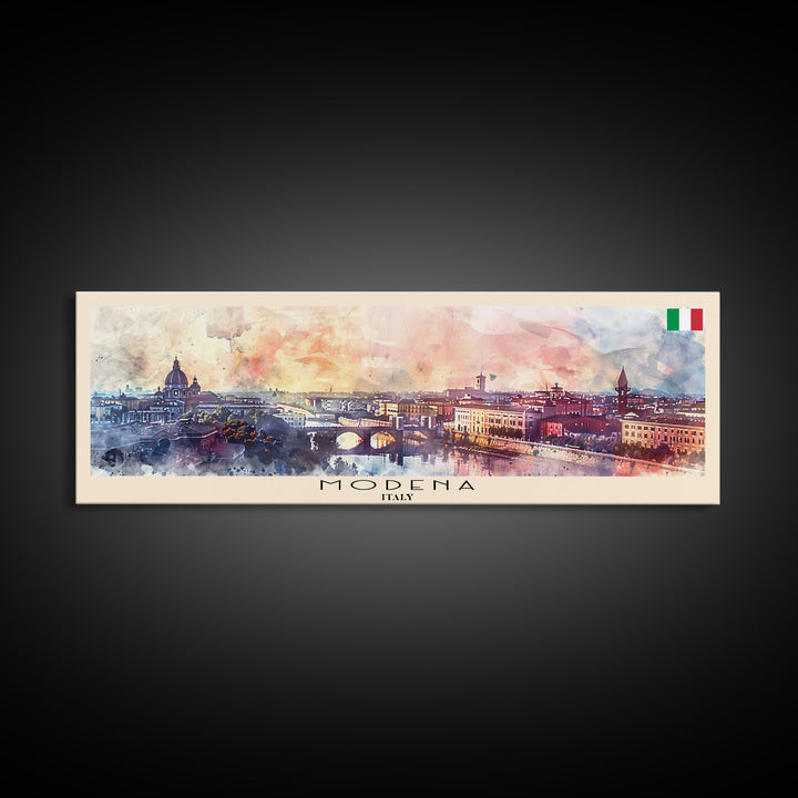 Modena Italy Travel Print Wall Art, Panoramic City Art, Travel Art, Wall Decor, Vacation Gift, Framed Canvas Print Or Metal Art