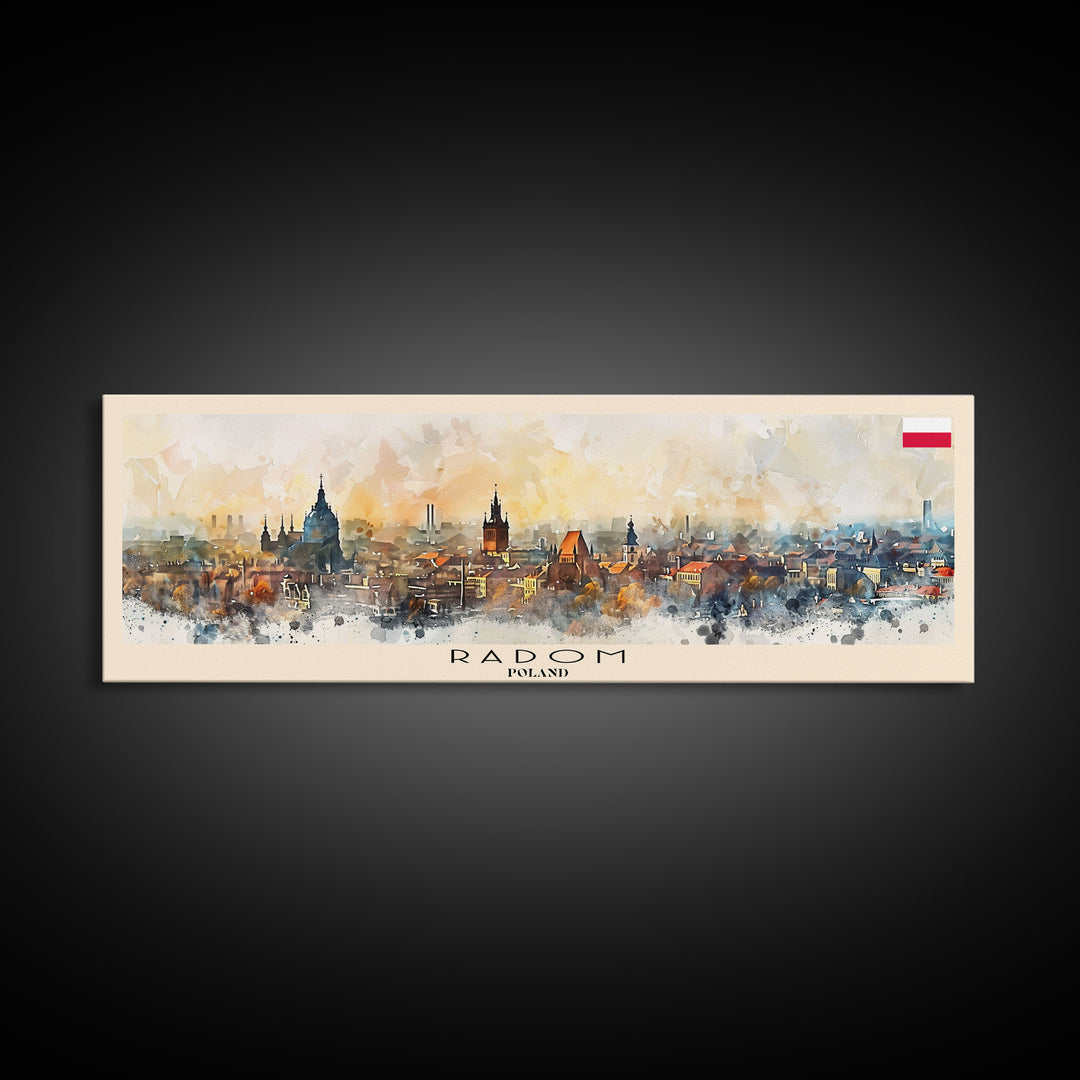 Radom Poland Travel Print Wall Art, Panoramic City Art, Travel Art, Wall Decor, Vacation Gift, Framed Canvas Print Or Metal Art