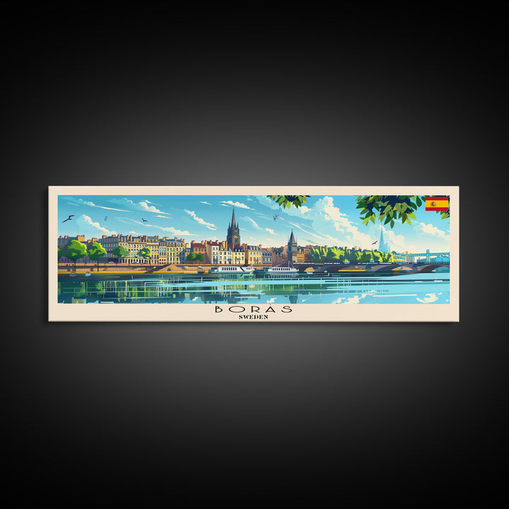 Borås Sweden Travel Art, City Art, Framed Canvas Print or Metal Wall Art, Europe Travel Poster, Panoramic Wall Art, Extra Wide Wall Art