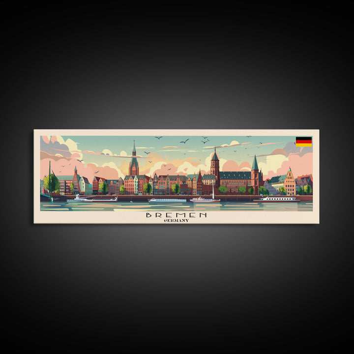 Brescia Italy Travel Print Wall Art, Panoramic City Art, Travel Art, Wall Decor, Vacation Gift, Framed Canvas Print Or Metal Art