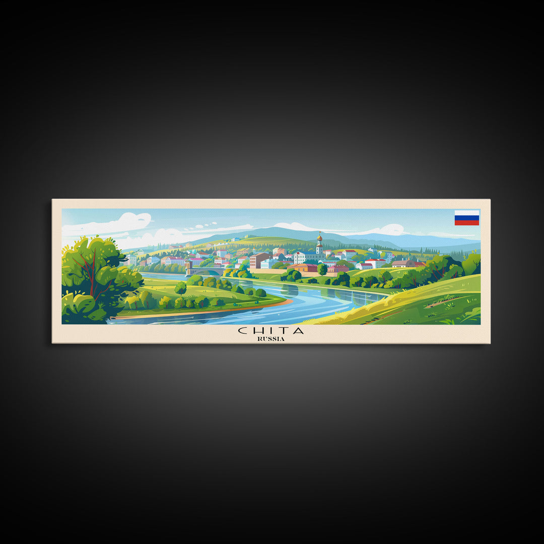 Chita Russia Travel Print Wall Art, Panoramic City Art, Travel Art, Wall Decor, Vacation Gift, Framed Canvas Print Or Metal Art
