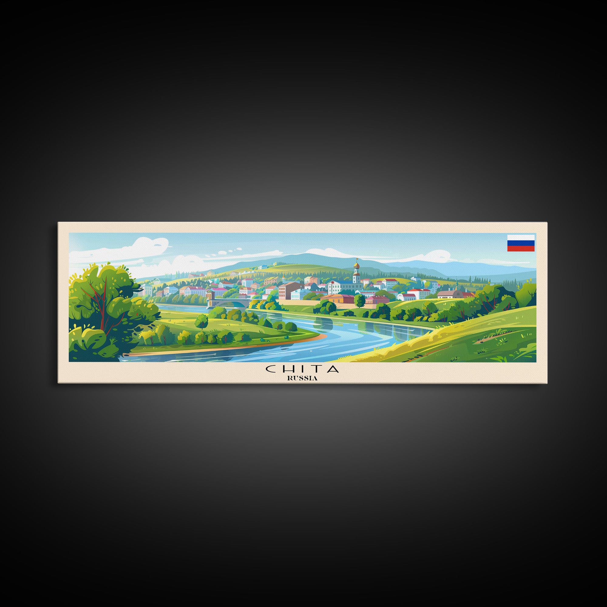 Chita Russia Travel Print Wall Art, Panoramic City Art, Travel Art, Wall Decor, Vacation Gift, Framed Canvas Print Or Metal Art