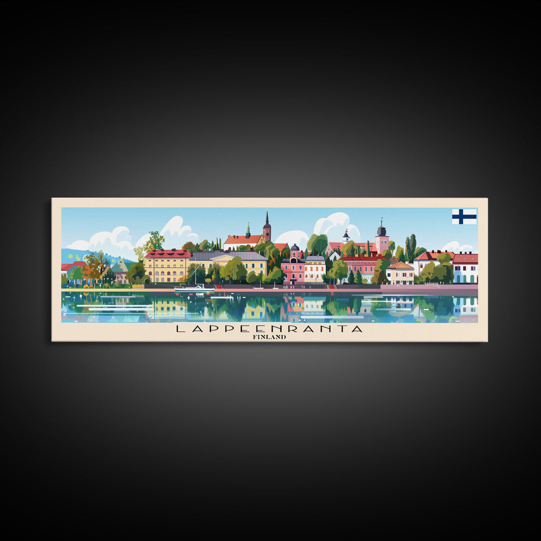 Lappeenranta Finland Wall Art, Panoramic Travel Poster, Panoramic Framed Canvas Print, City Wall Art, Wall Hanging Home Decor, Travel Art