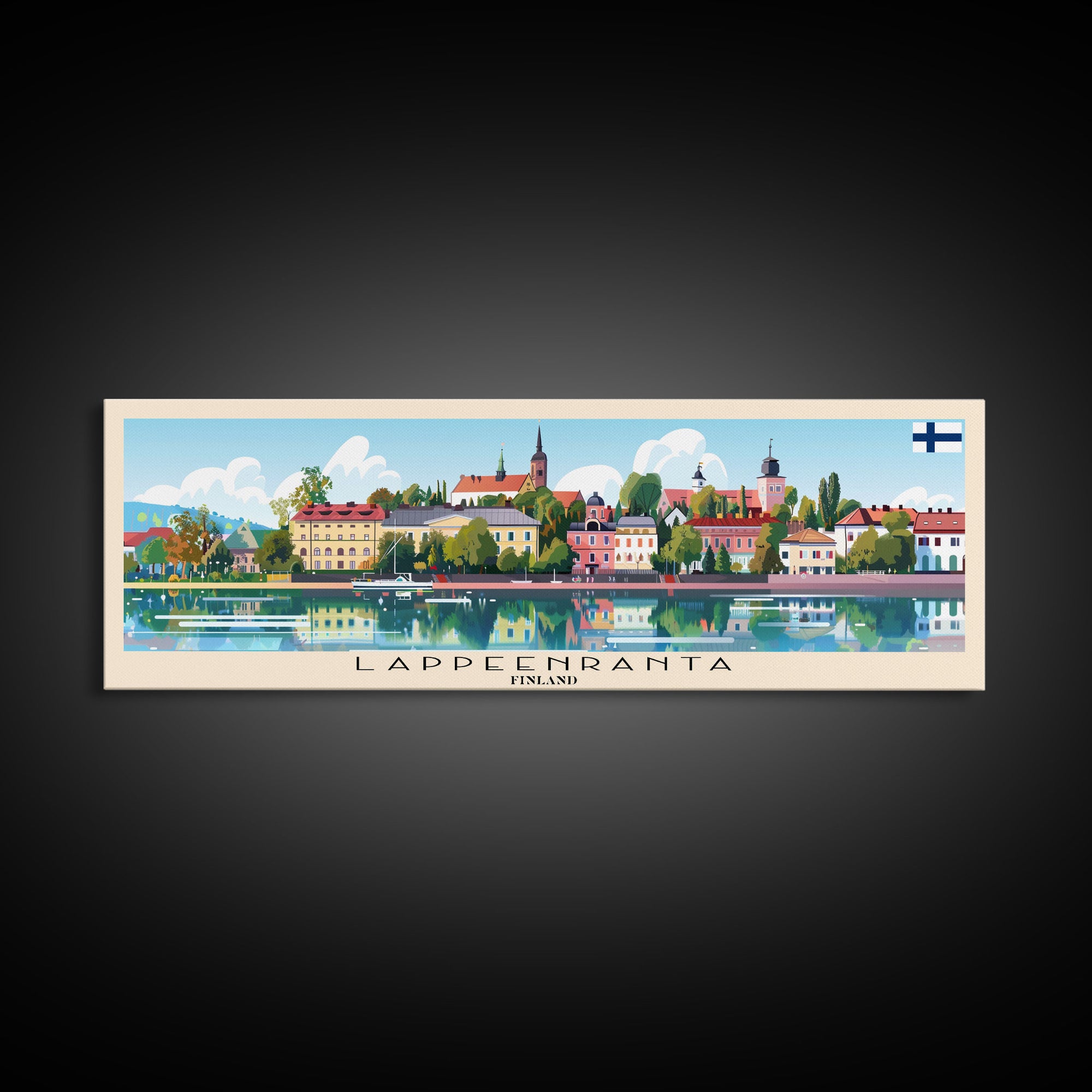 Lappeenranta Finland Wall Art, Panoramic Travel Poster, Panoramic Framed Canvas Print, City Wall Art, Wall Hanging Home Decor, Travel Art