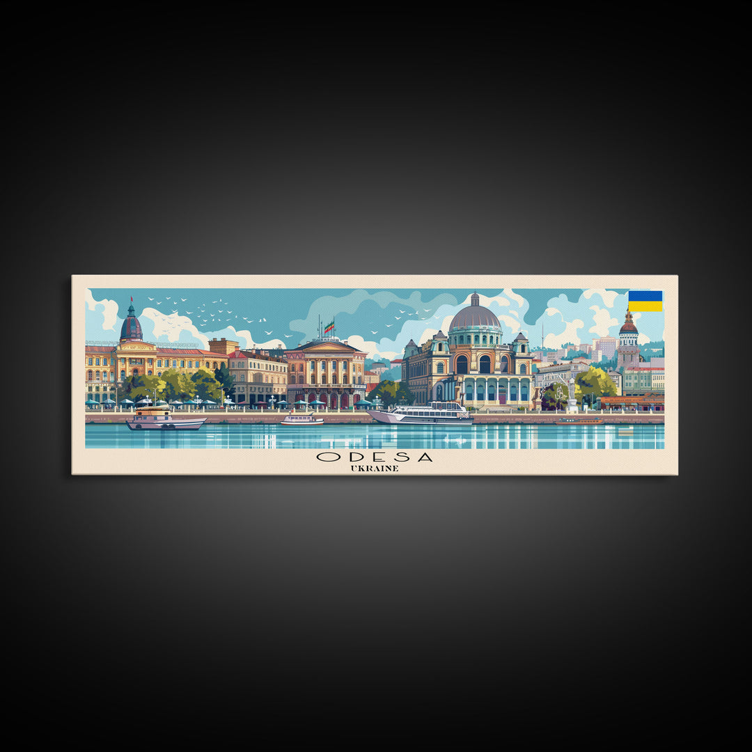 Odesa Ukraine Travel Print Wall Art, Panoramic City Art, Travel Art, Wall Decor, Vacation Gift, Framed Canvas Print Or Metal Art