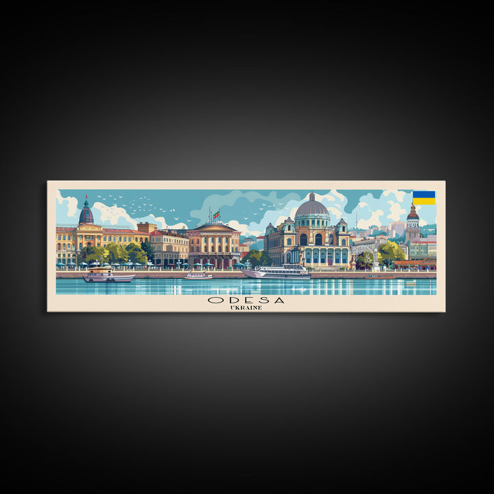 Odesa Ukraine Travel Print Wall Art, Panoramic City Art, Travel Art, Wall Decor, Vacation Gift, Framed Canvas Print Or Metal Art