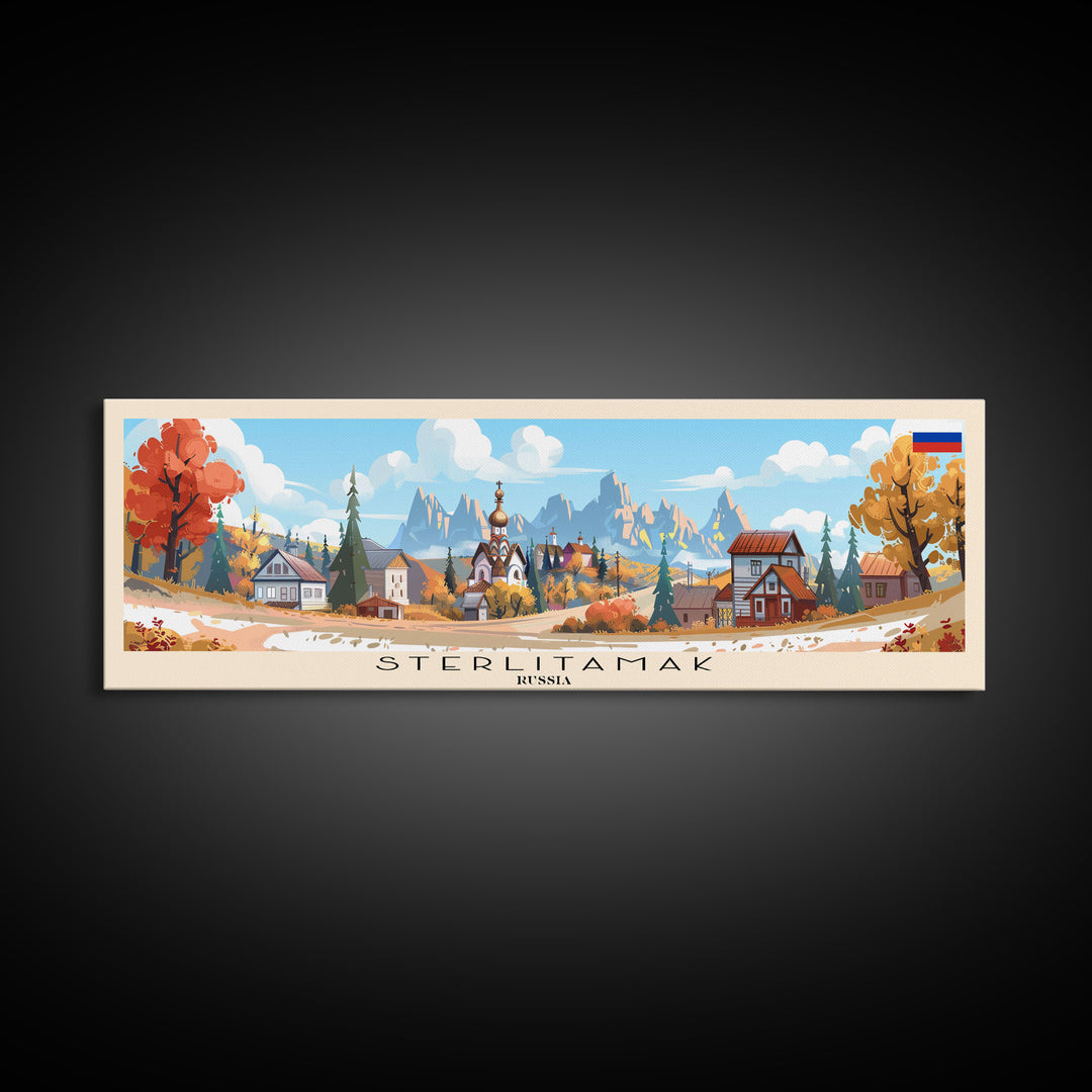 Sterlitamak Russia Travel Print Wall Art, Panoramic City Art, Travel Art, Wall Decor, Vacation Gift, Framed Canvas Print Or Metal Art