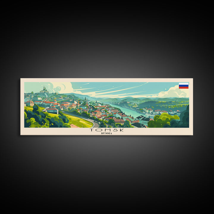 Tomsk Russia Wall Art, Panoramic Travel Poster, Panoramic Framed Canvas Print, City Wall Art, Wall Hanging Home Decor, Travel Art