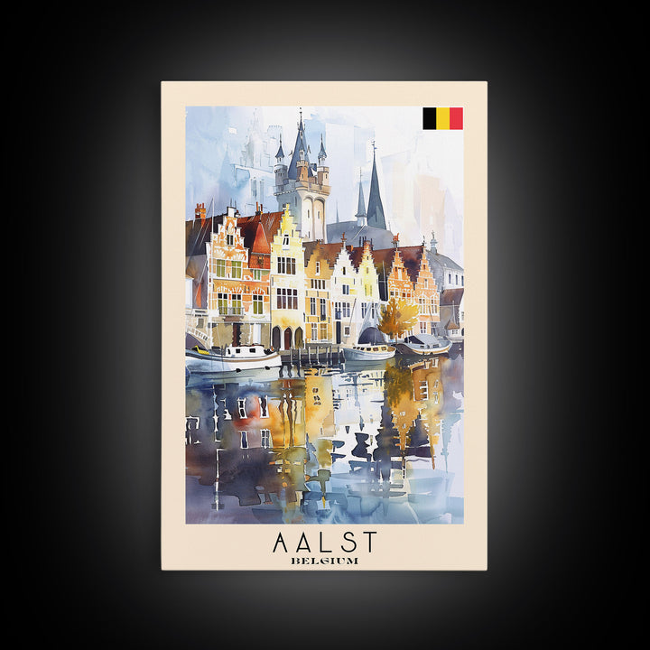 Colorful Aarhus Denmark Autumn Scene, Framed Canvas Print, Ideal for Living Room Art, Rustic Decor, Home Decoration