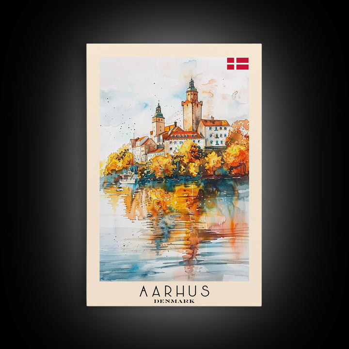 Serene Šabac Serbia Riverside View, Framed Canvas Print, Bedroom Wall Art, Farmhouse Style, Perfect Home Decor