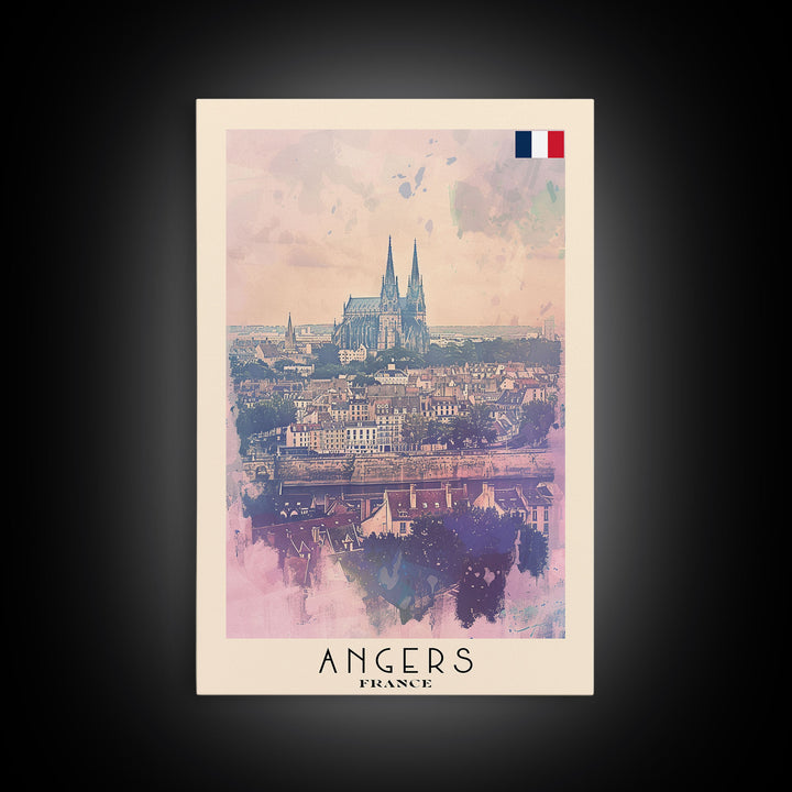 Enchanting Angers Cathedral View, Framed Canvas Print, Ideal for Bedroom Art, Travel Poster, Home Decoration, Boho Wall Art
