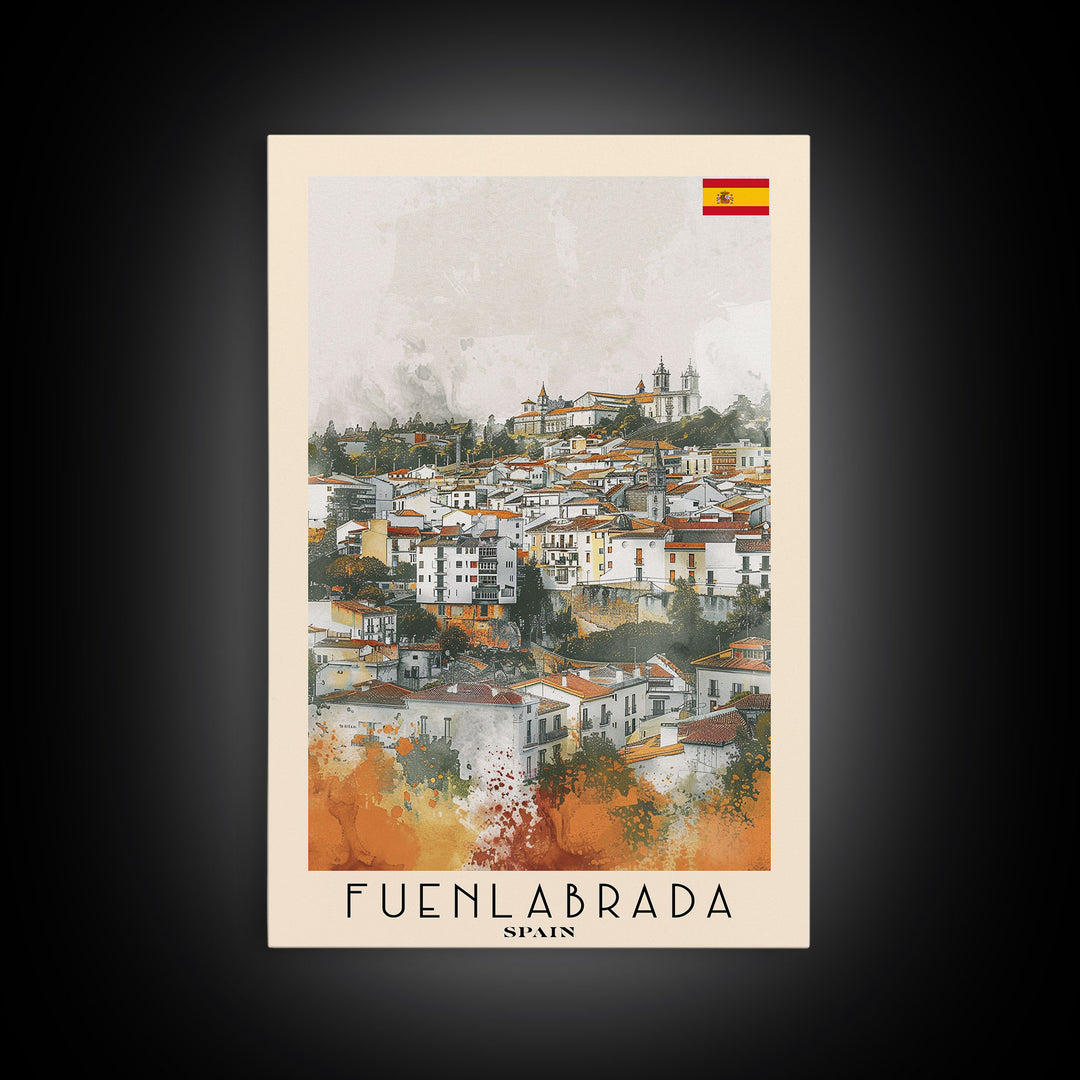 Fuenlabrada, Spain Travel Poster Art, Framed Canvas Print for Living Room or Bedroom, Spanish Wall Art, Home Decoration