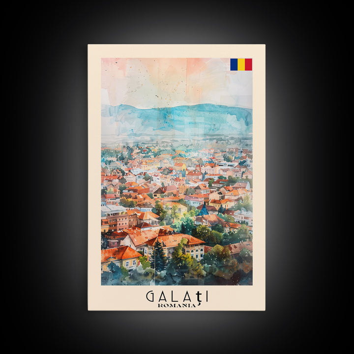 Galati, Romania Travel Poster Art, Framed Canvas Print for Living Room or Bedroom, Scenic Wall Art, Perfect Home Decoration