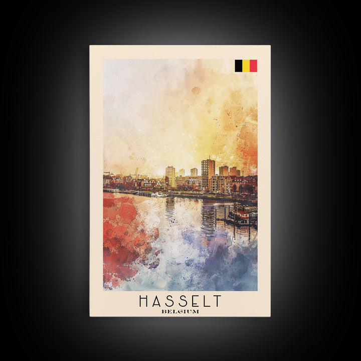 Hasselt Belgium Urban Cityscape Art, Framed Canvas Wall Art, Living Room Decor, Modern Home Decor, City Poster Art Print, Travel Poster Art