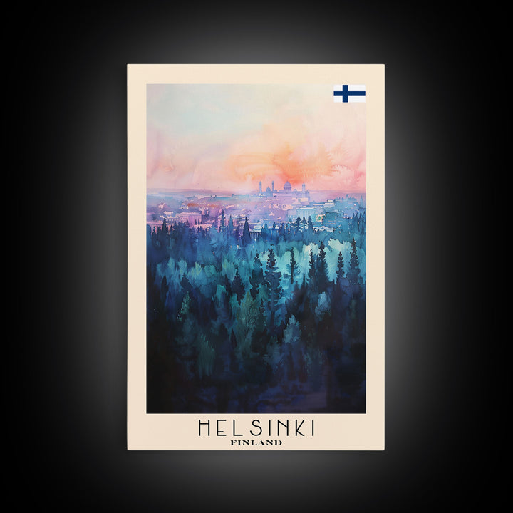 Helsinki Finland Skyline Art Print, Framed Canvas Wall Art, Living Room Decor, Office Art, Cityscape Poster, Home Decor, Travel Poster Art