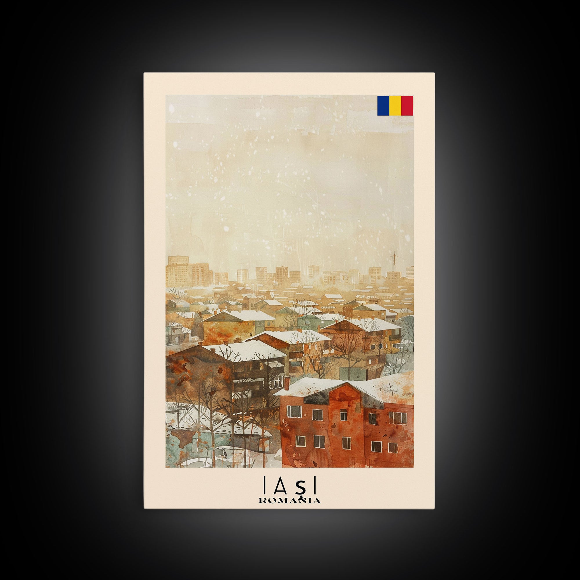 Iasi Romania Winter Scene Art Print, Stunning Canvas Print for Seasonal Home Decor, Travel Poster for Living Room Wall Art, Romanian Cityscape