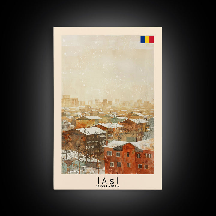 Iasi Romania Winter Scene Art Print, Stunning Canvas Print for Seasonal Home Decor, Travel Poster for Living Room Wall Art, Romanian Cityscape