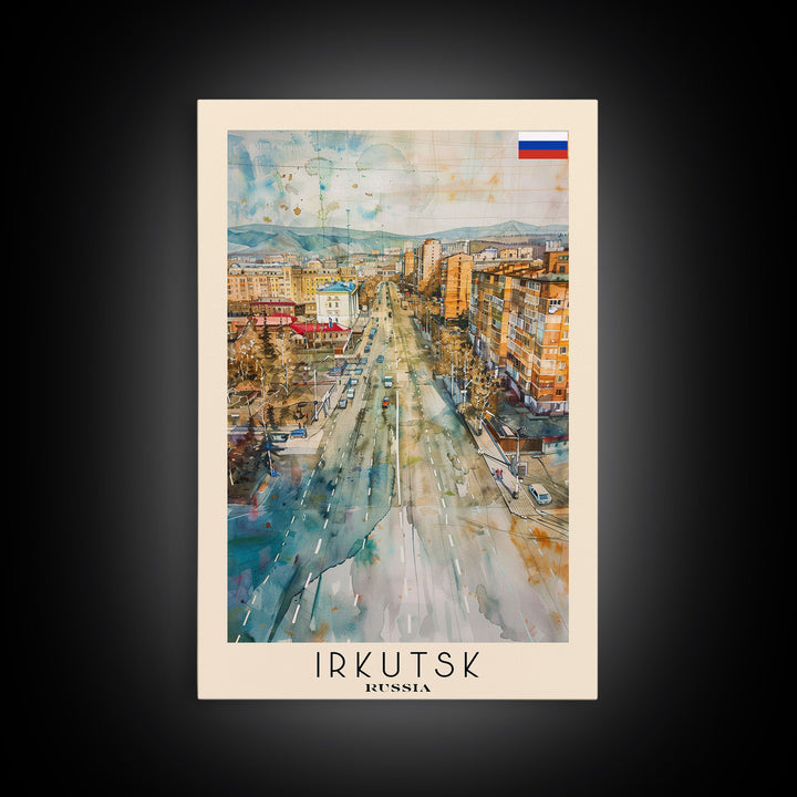Irkutsk Russia Urban Cityscape Art Print, Stunning Canvas Print for Home Decor, Travel Poster for Living Room Wall Art, Russian City View