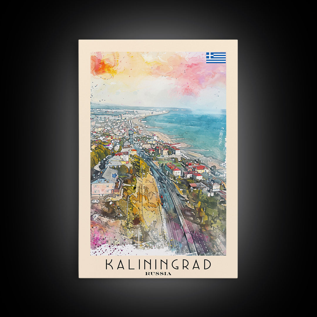Kaliningrad Russia Urban Landscape, Framed Canvas Print, Travel Poster, Modern Wall Art, Office Decor, Russian Cityscape, Contemporary Home Decoration