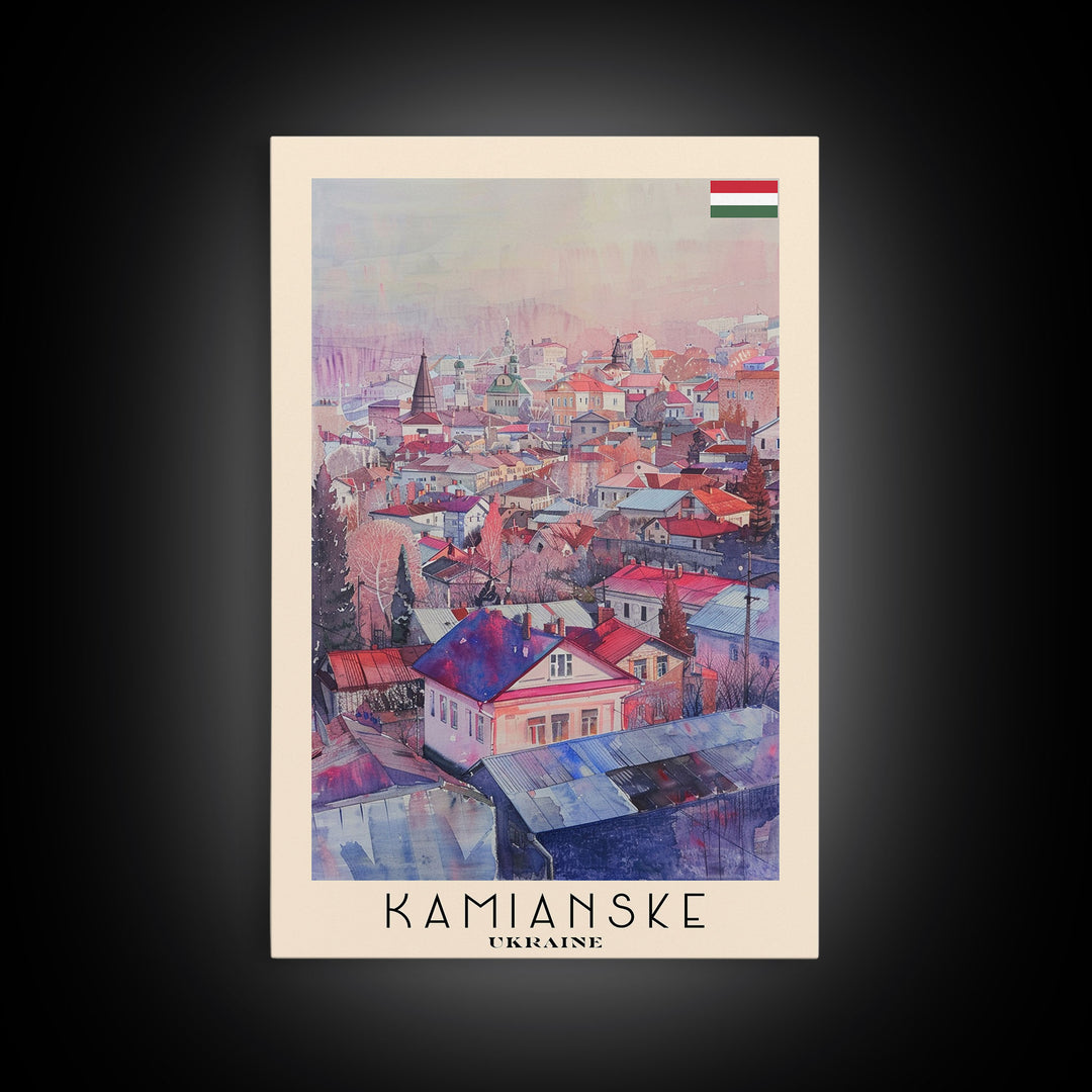 Kamianske Ukraine Scenic View, Framed Canvas Print, Travel Poster, Wall Art, Living Room Decor, Cityscape Art, Modern Home Decoration, Ukrainian City