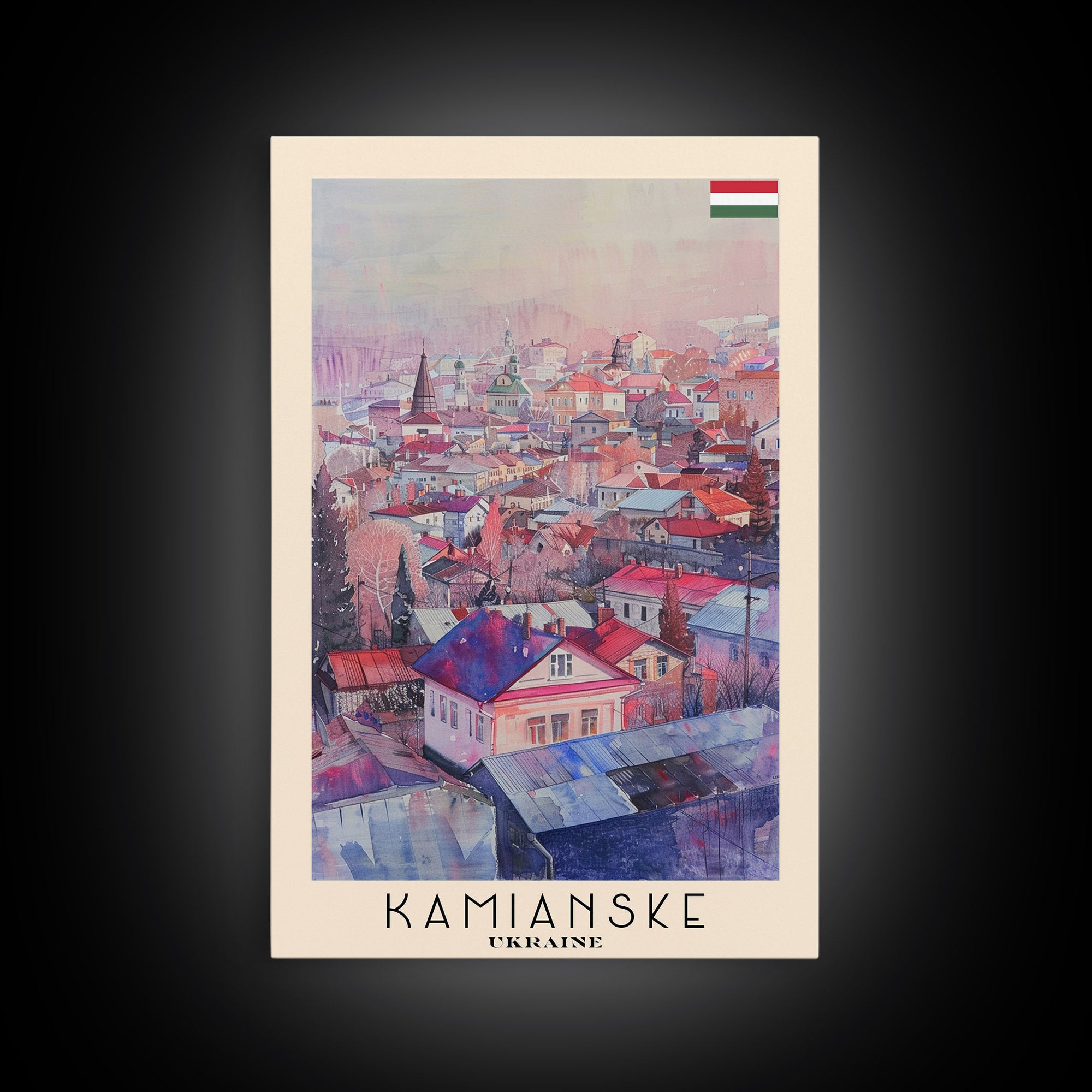 Kamianske Ukraine Scenic View, Framed Canvas Print, Travel Poster, Wall Art, Living Room Decor, Cityscape Art, Modern Home Decoration, Ukrainian City