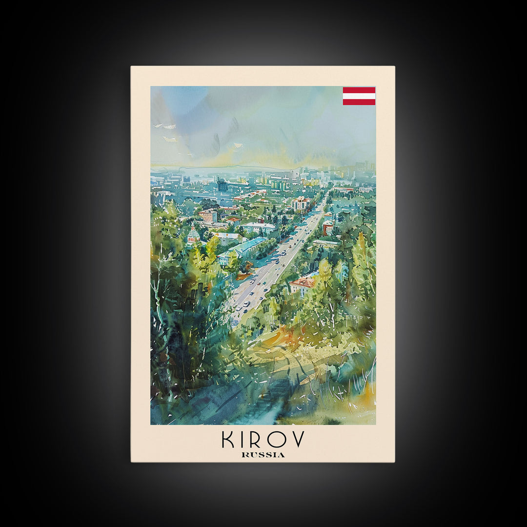 Kirov Russia Winter Landscape, Framed Canvas Print, Travel Poster, Wall Art, Home Decor, Living Room Decoration, Russian Urban Art