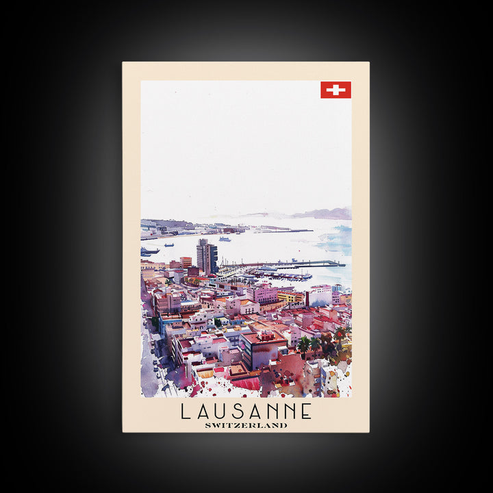 Las Palmas de Gran Canaria Spain Travel Poster Framed Canvas Print, Coastal Cityscape, Wall Art, Tropical Home Decor, Travel Print, Artistic Gift