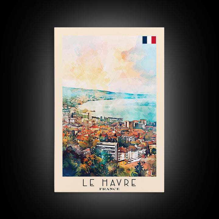 Lausanne Switzerland Travel Poster Framed Canvas Print, Scenic Landscape Art, Wall Decor, Home Decoration, Travel Print, Original Painting